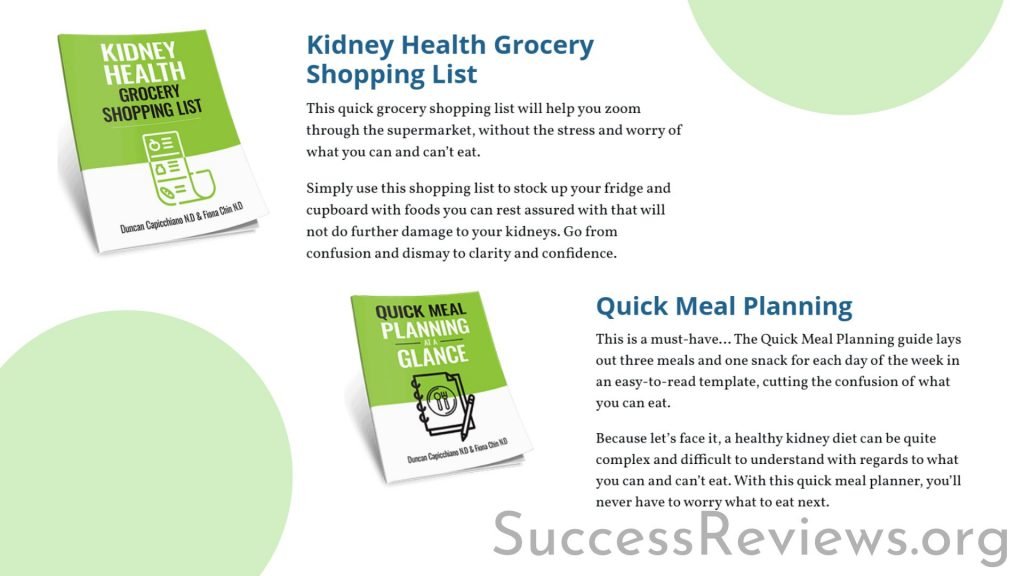 The Kidney Disease Solution Shopping list and Quick Meal Planning