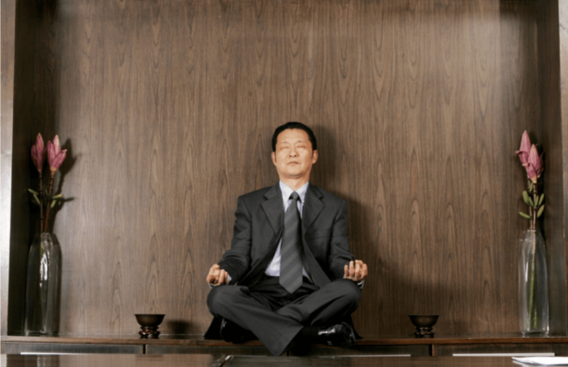 businessman meditating