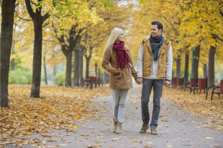 couple stroll