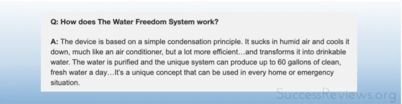 Water Freedom System How does it work?