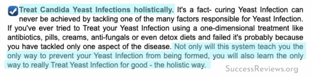 Yeast Infection No More holistic treatment