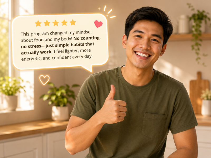 Happy customers sharing weight loss results from the Weight Loss Relaxed Kickstart program