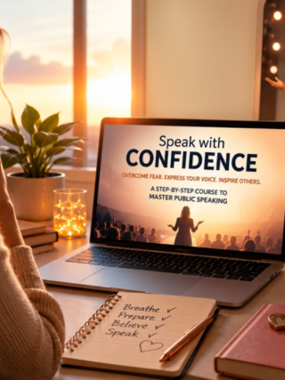 Speak with Confidence online course by Rise Up Eight for overcoming public speaking anxiety